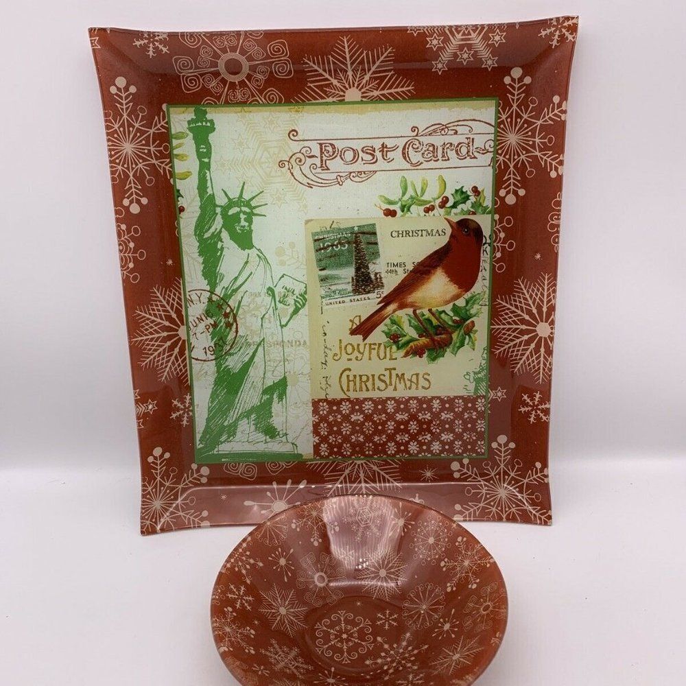PFALTZGRAFF Holiday Travels 2 Pc Platter Bowl Set